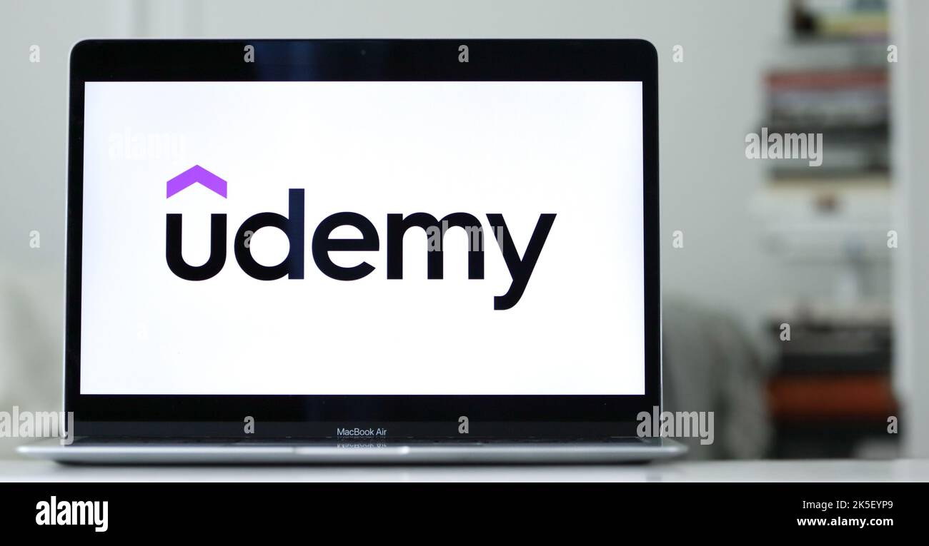 The logo of Udemy, a platform that hosts and sells online ...
